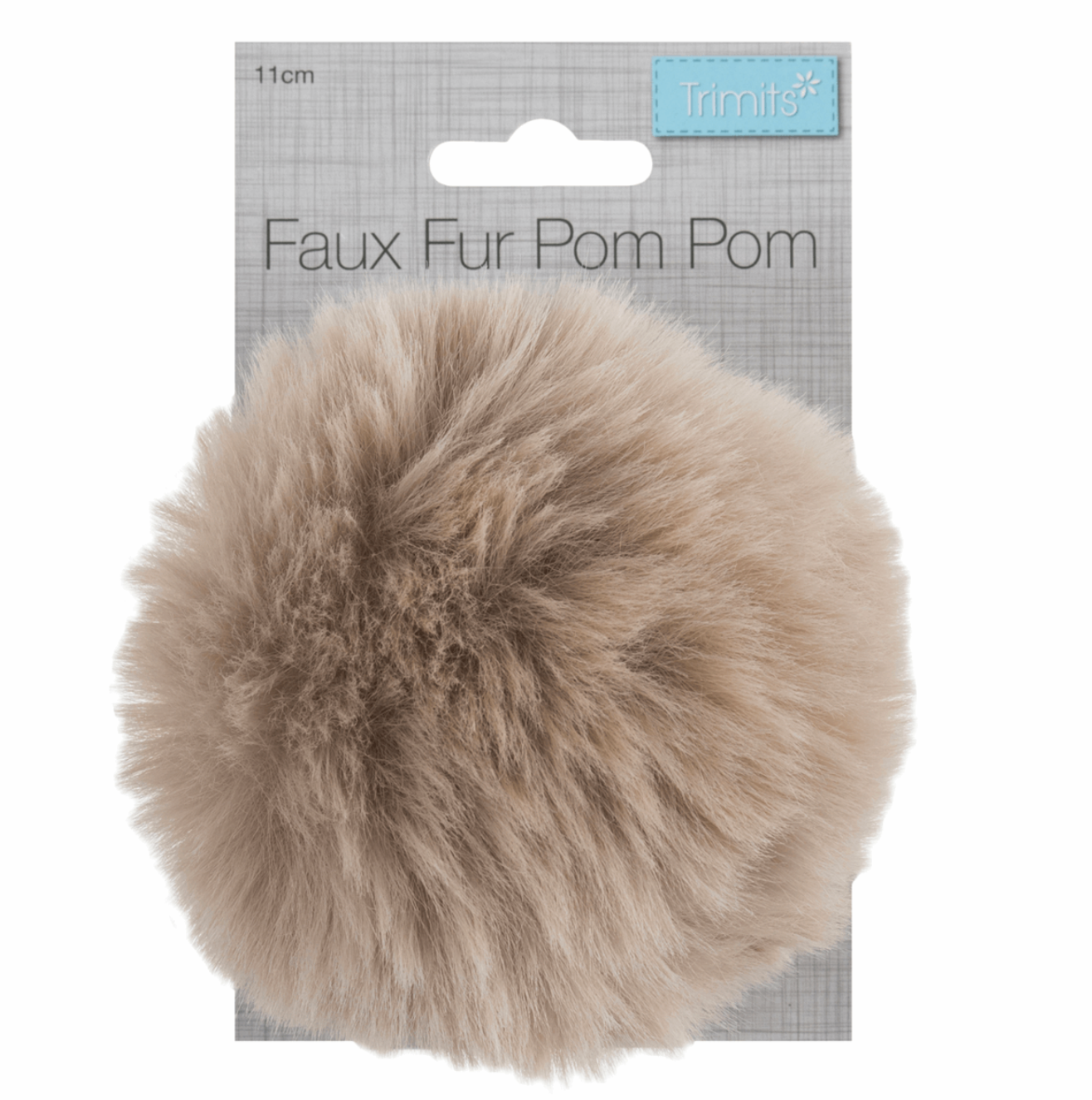 Fur Pom Pom, Natural-Flying Bobbins Haberdashery