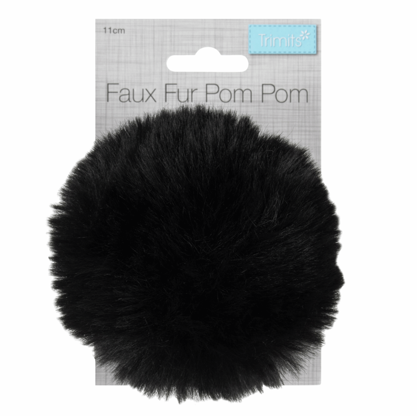 Fur Pom Pom, Black-Flying Bobbins Haberdashery