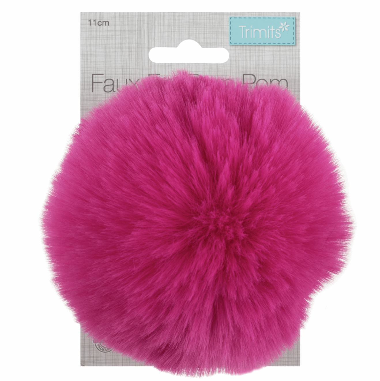Fur Pom Pom, Cerise-Flying Bobbins Haberdashery