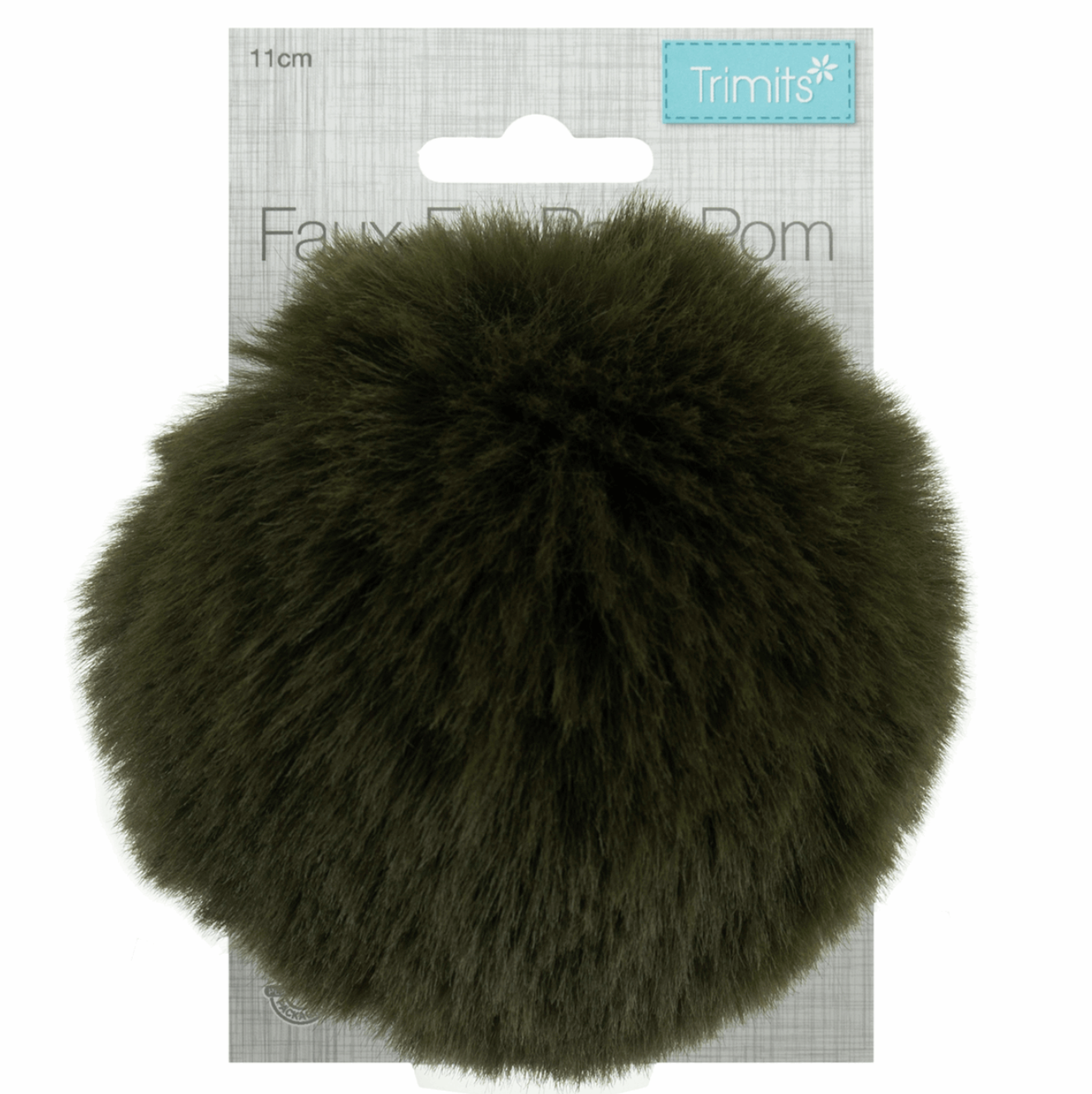 Fur Pom Pom, Khaki-Flying Bobbins Haberdashery