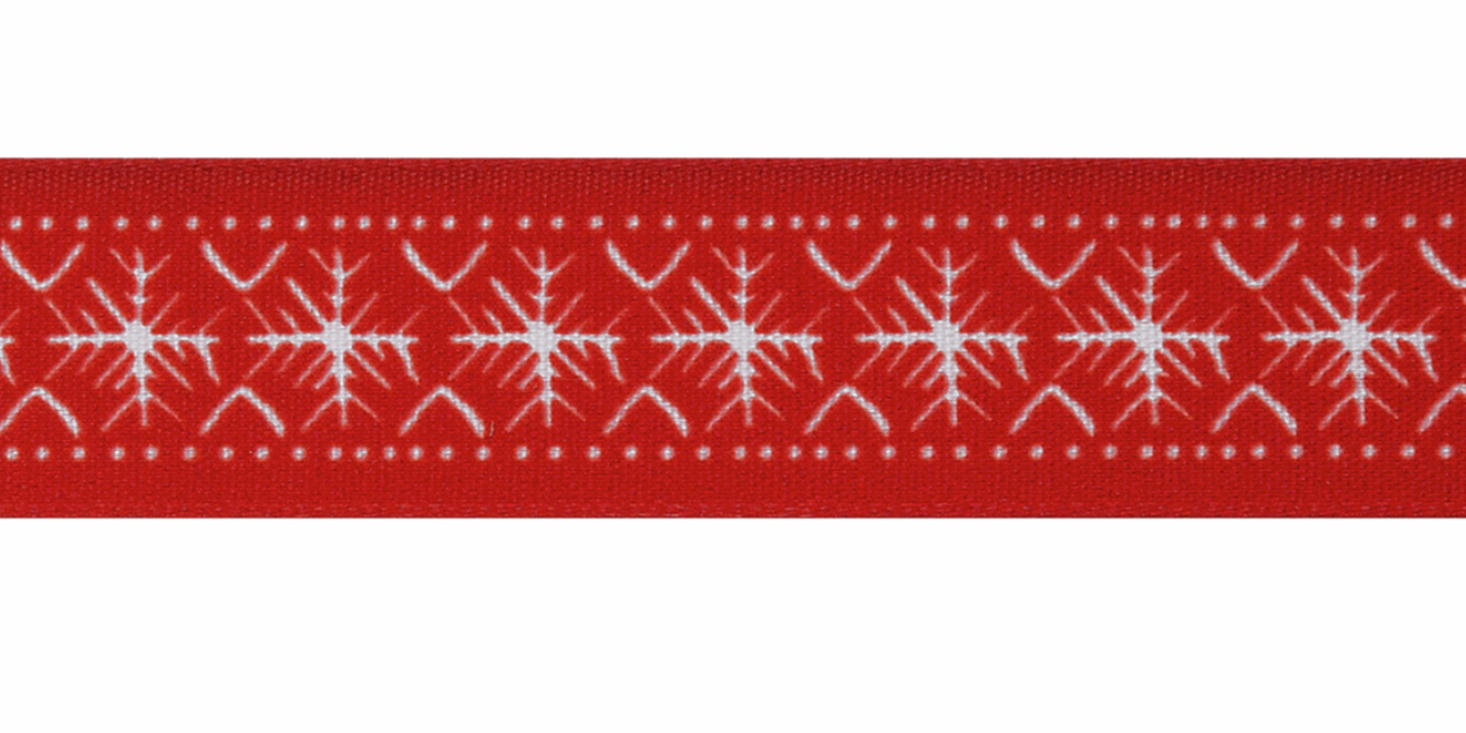 Scandi Red Flake Ribbon-Ribbon-Flying Bobbins Haberdashery