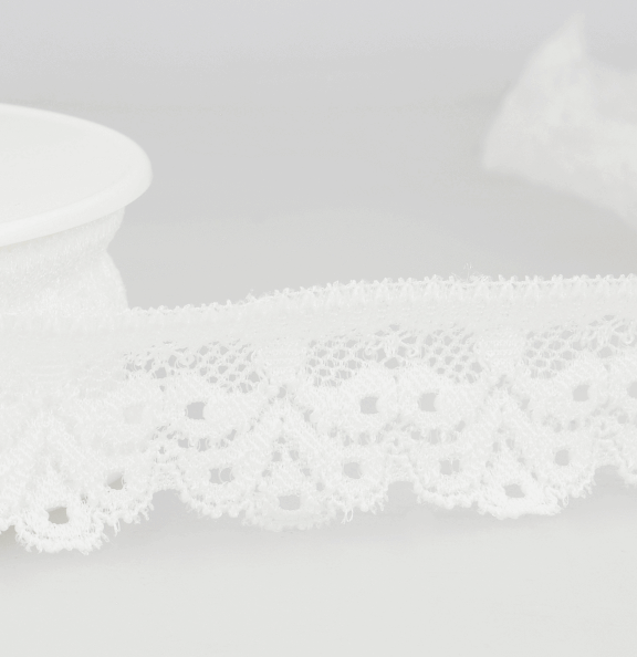 Scalloped Lace Elastic, 29mm, Ivory-Haberdashery-Flying Bobbins Haberdashery