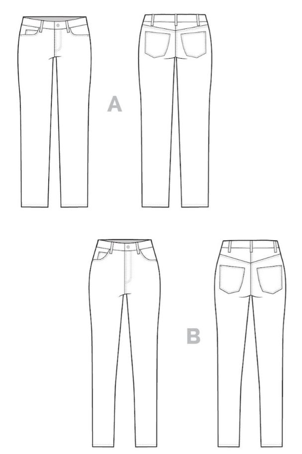 Ginger Jeans Kit - Black Stretch Denim-Flying Bobbins Haberdashery