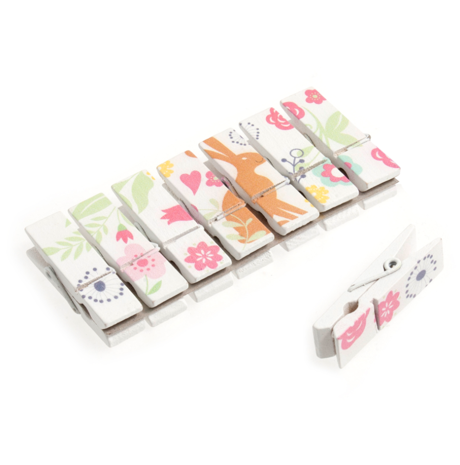 Easter Bunny Pegs x 8-Pegs-Flying Bobbins Haberdashery