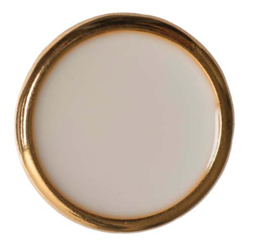 Hemline, Pack of 3 x 17.5mm Enamel Buttons - Ivory-Button-Flying Bobbins Haberdashery