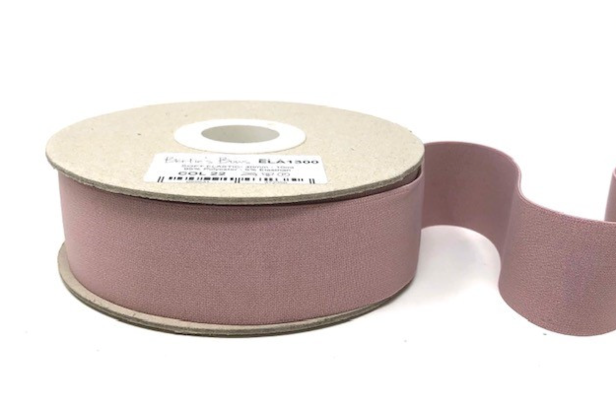 Soft Waistband Elastic, 40mm, Dusty Rose-Elastic-Flying Bobbins Haberdashery