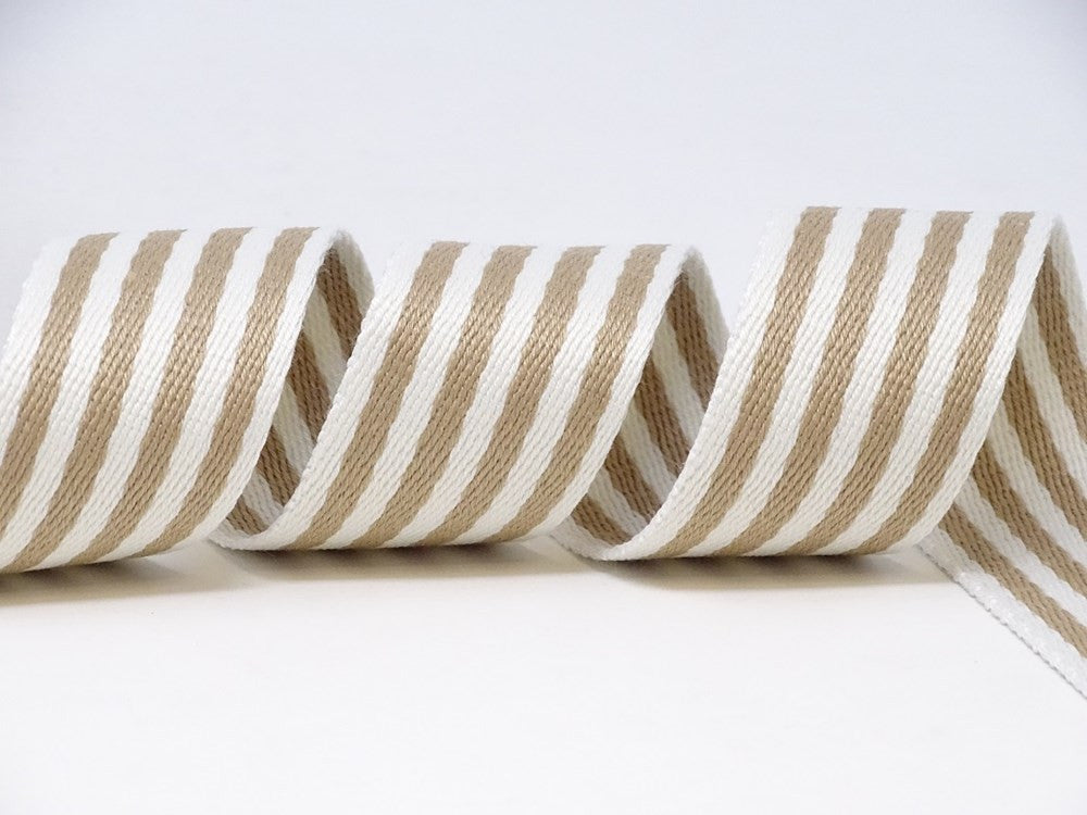 38mm Stripe Webbing - Natural-Webbing-Flying Bobbins Haberdashery