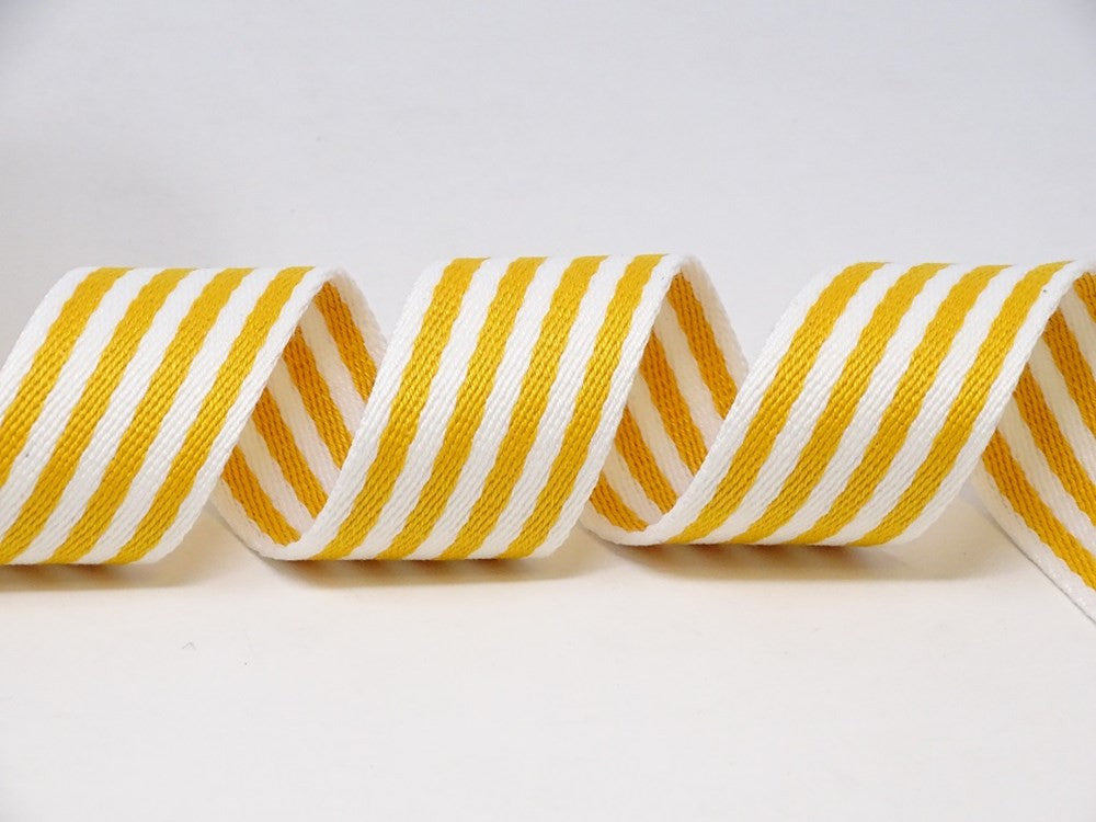 38mm Stripe Webbing - Yellow-Webbing-Flying Bobbins Haberdashery
