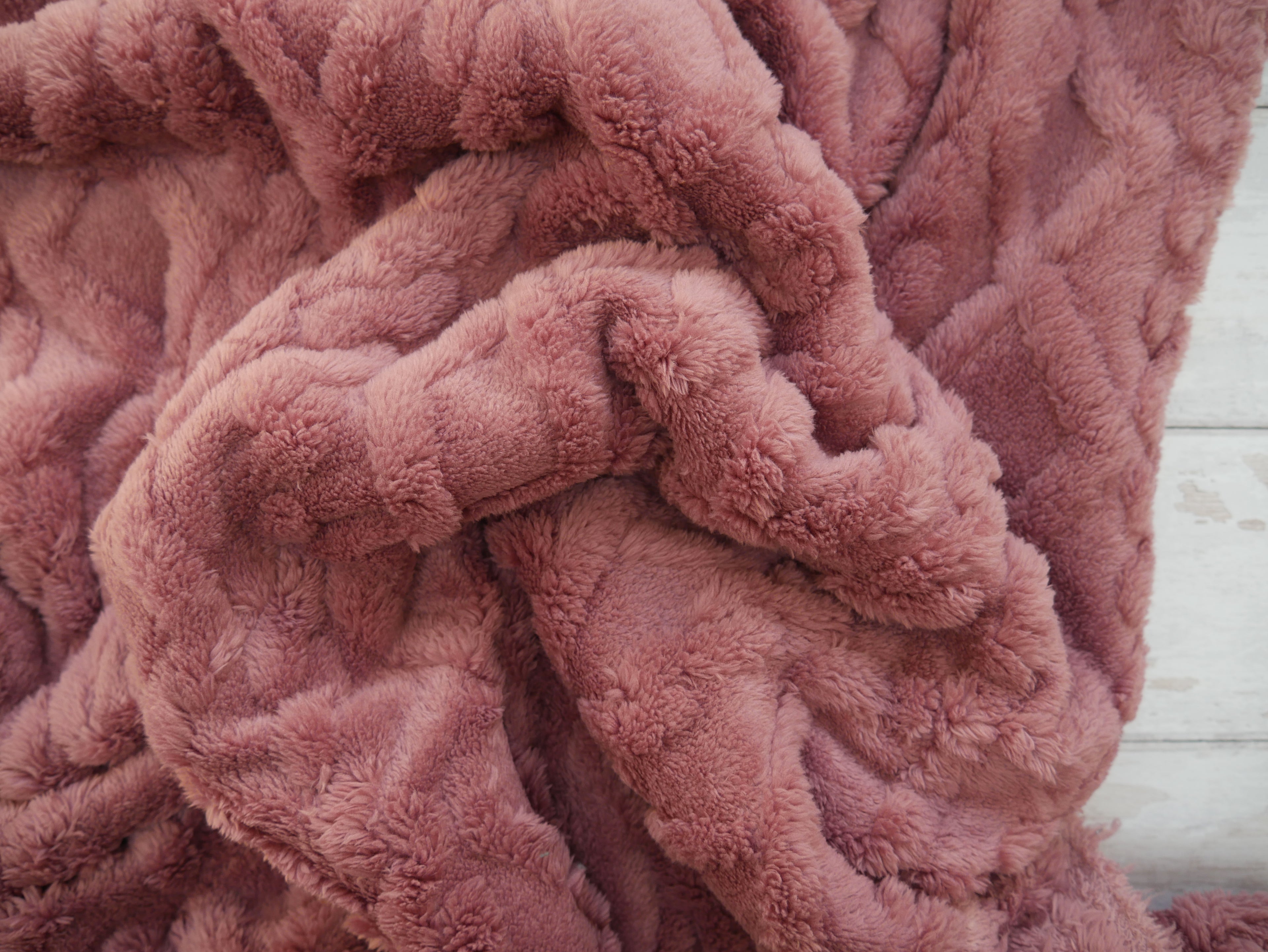 Double Fur Cable Fleece in Mauve Rose, £10.50 p/m-Fleece-Flying Bobbins Haberdashery