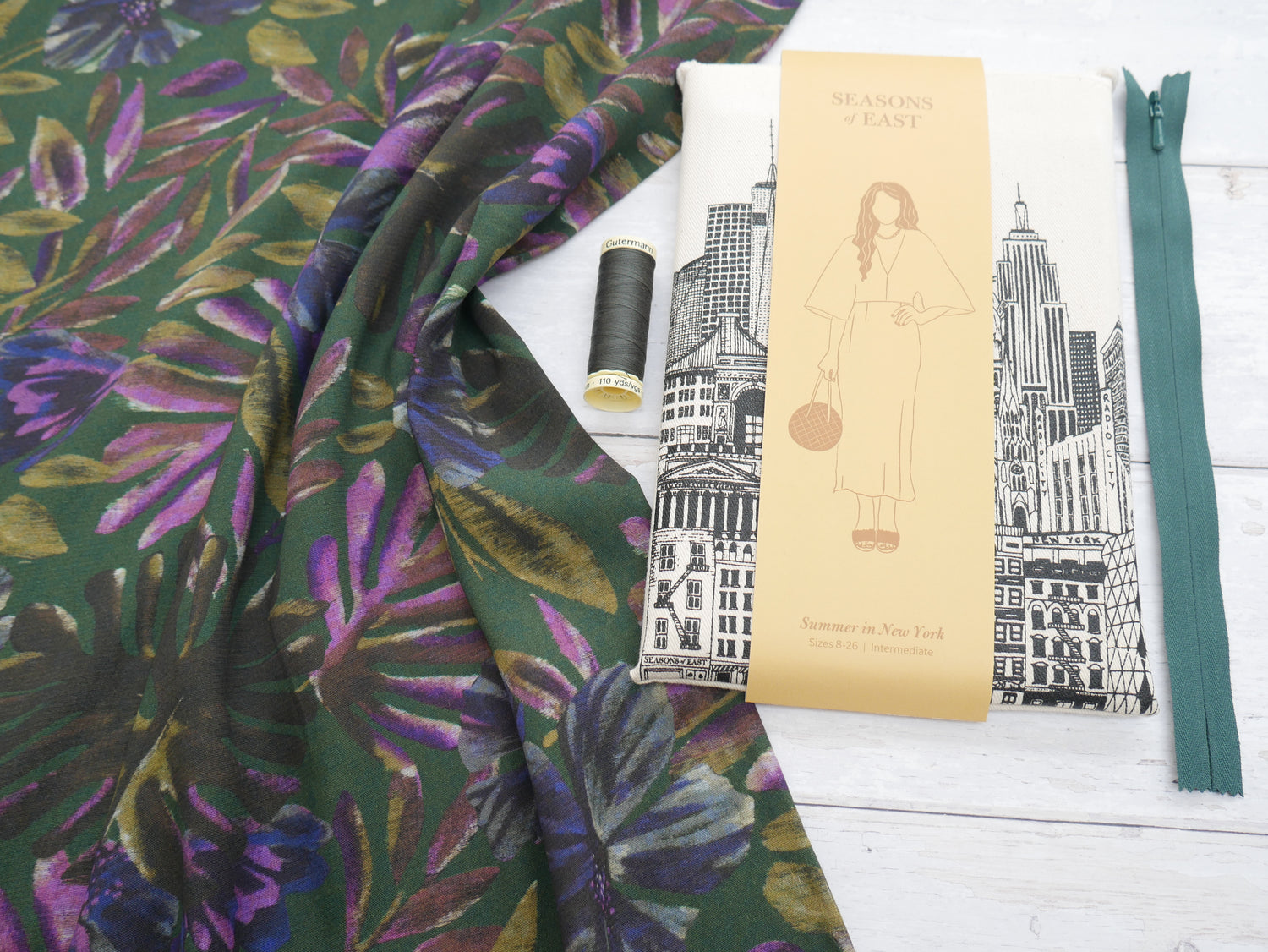 Summer in New York Dress Kit - Forest-Dress-Flying Bobbins Haberdashery