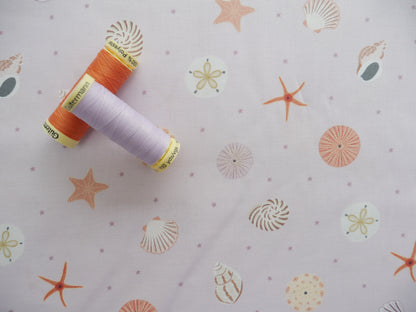 Sea Shells in Lilac by Lewis &amp; Irene, £12.90 pm-Cotton-Flying Bobbins Haberdashery