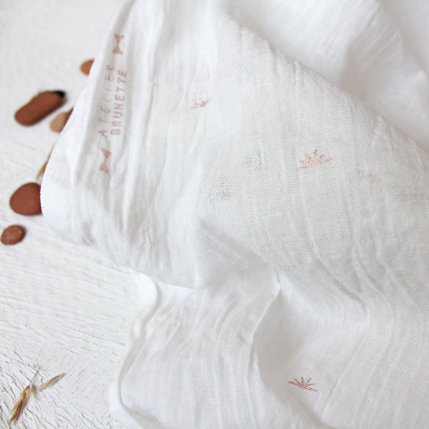 Atelier Brunette Sunset Cotton Gauze in Off-White-Cotton Fabric-Flying Bobbins Haberdashery