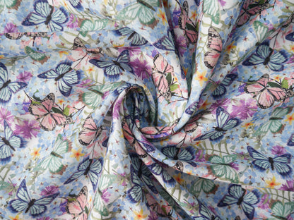Butterfly Bouquet by 3 Wishes Printed Cotton, £15.00 p/m-Cotton-Flying Bobbins Haberdashery