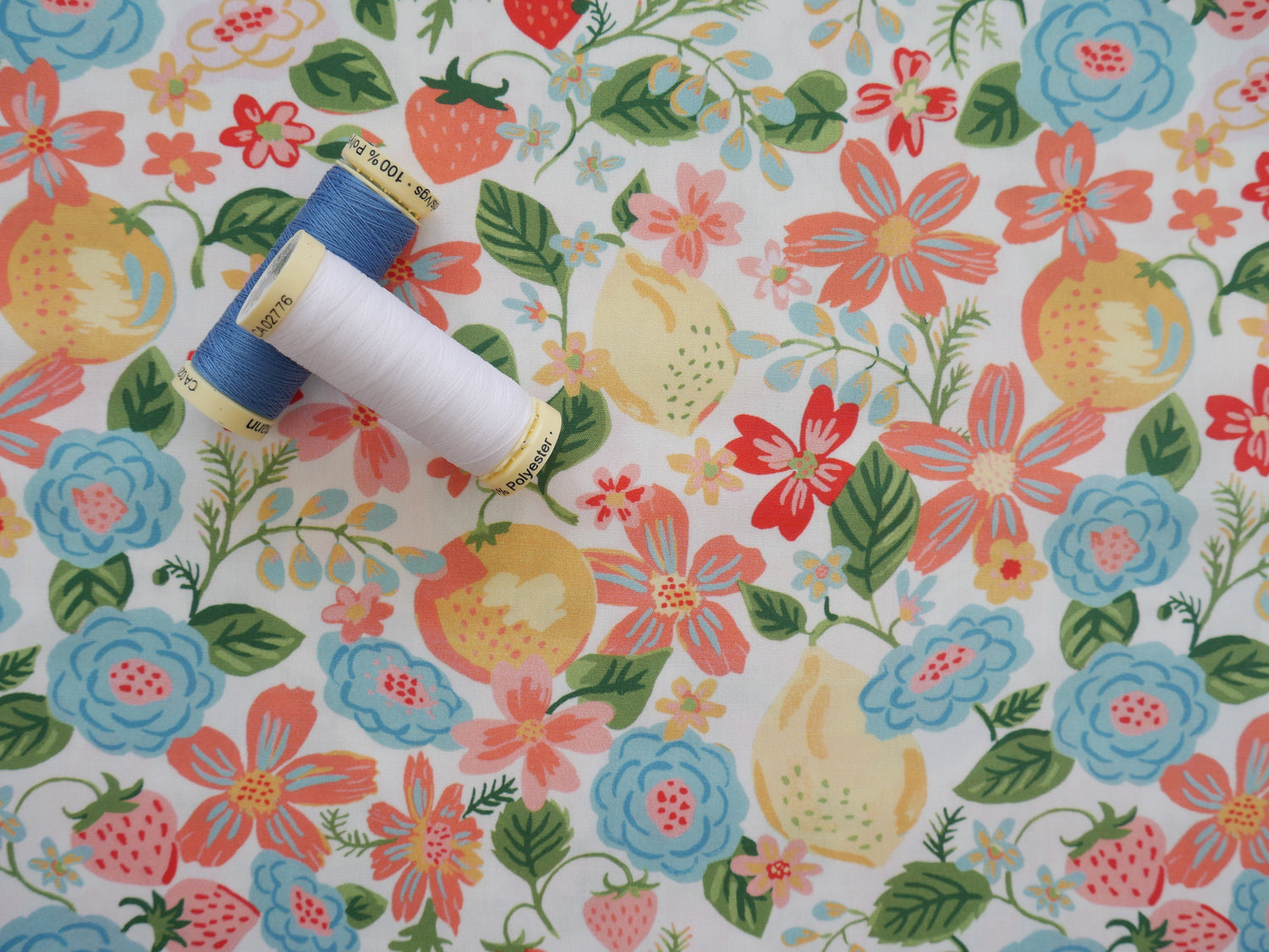 Fruits &amp; Flowers Printed Cotton, £12 p/m-Cotton-Flying Bobbins Haberdashery