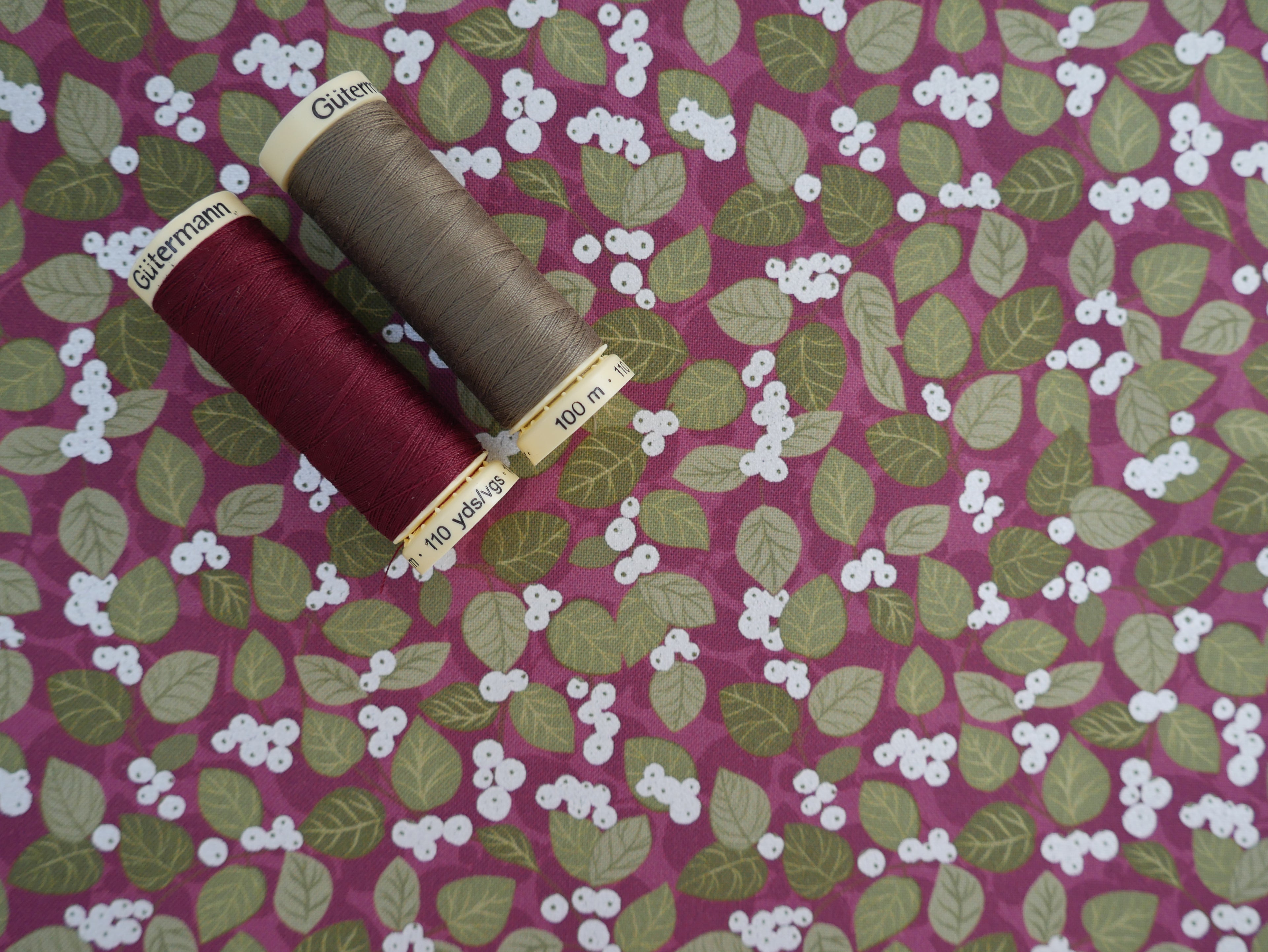 Lewis &amp; Irene Snowberry in Dark Red with Pearl £14.80 p/m-Viscose-Flying Bobbins Haberdashery