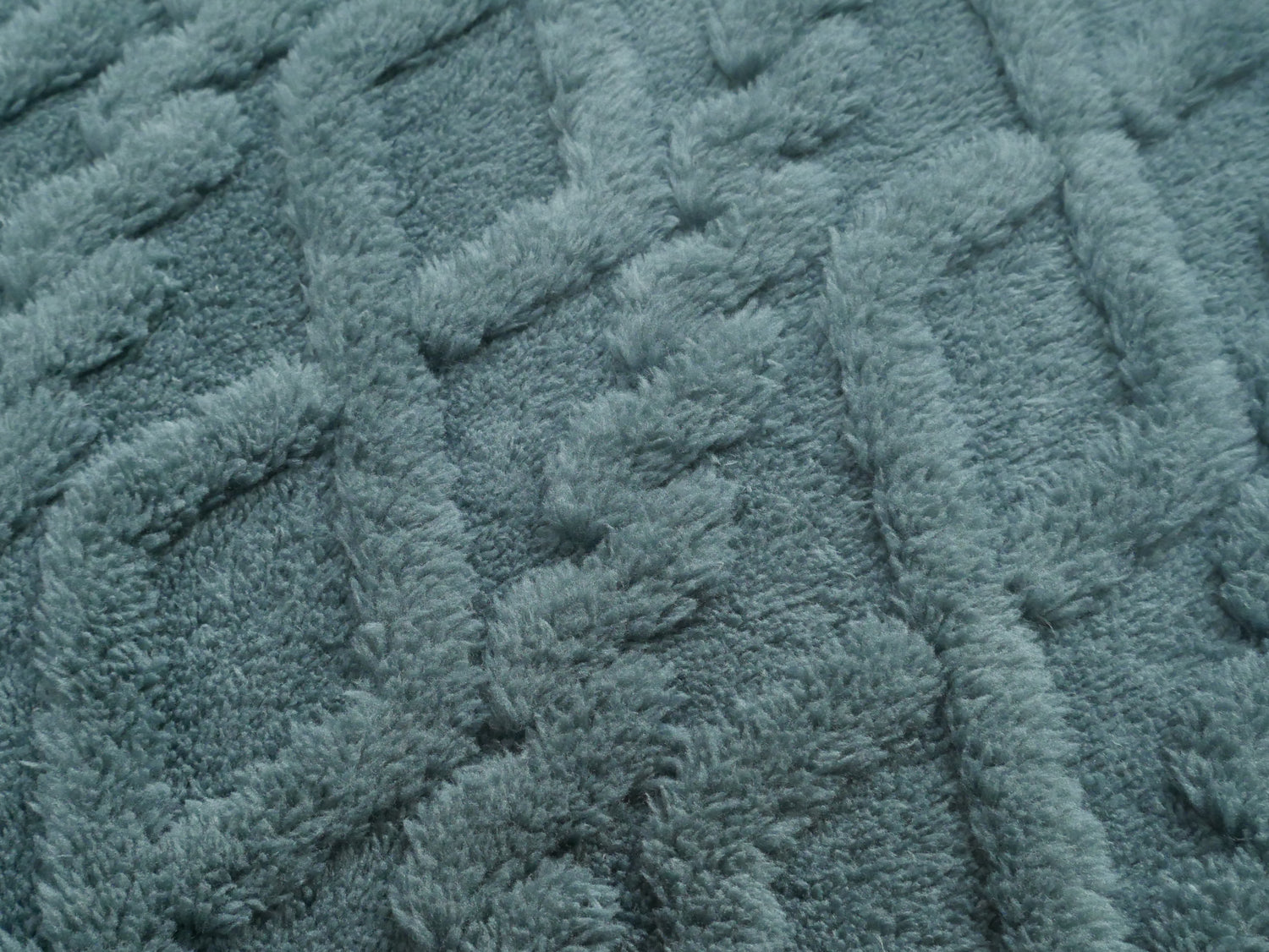 Double Fur Cable Fleece in Petrol, £10.50 p/m-Fleece-Flying Bobbins Haberdashery
