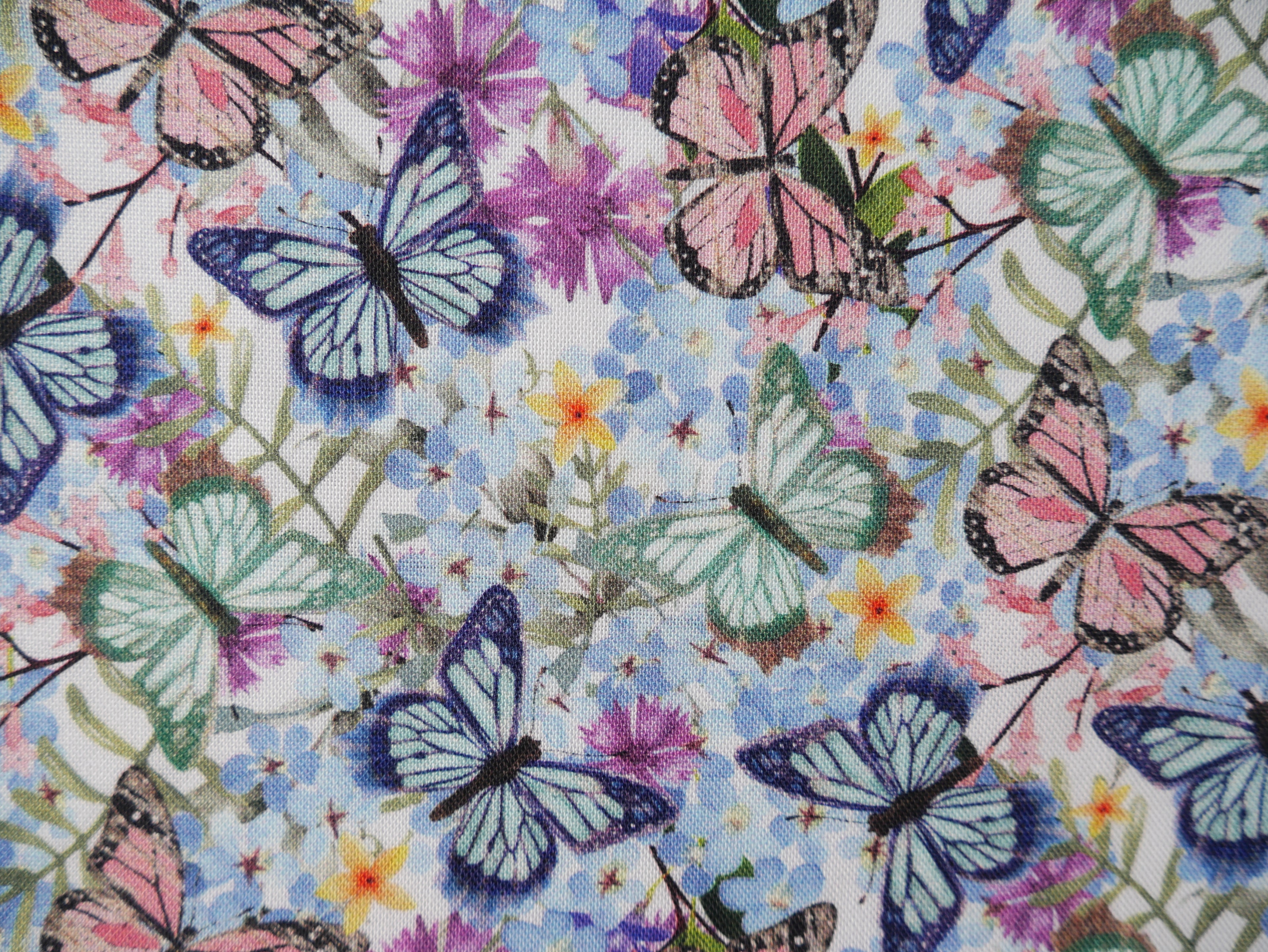 Butterfly Bouquet by 3 Wishes Printed Cotton, £15.00 p/m-Cotton-Flying Bobbins Haberdashery