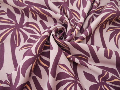 Palms Print Viscose Challis in Lilac £12.50 p/m-Viscose-Flying Bobbins Haberdashery