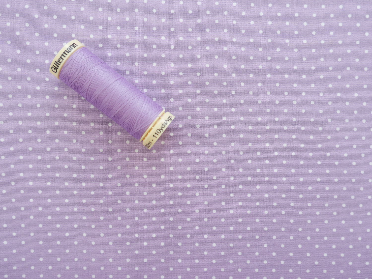 Pin-Spot Printed Cotton, Lilac £8.50 p/m-Fabric-Flying Bobbins Haberdashery