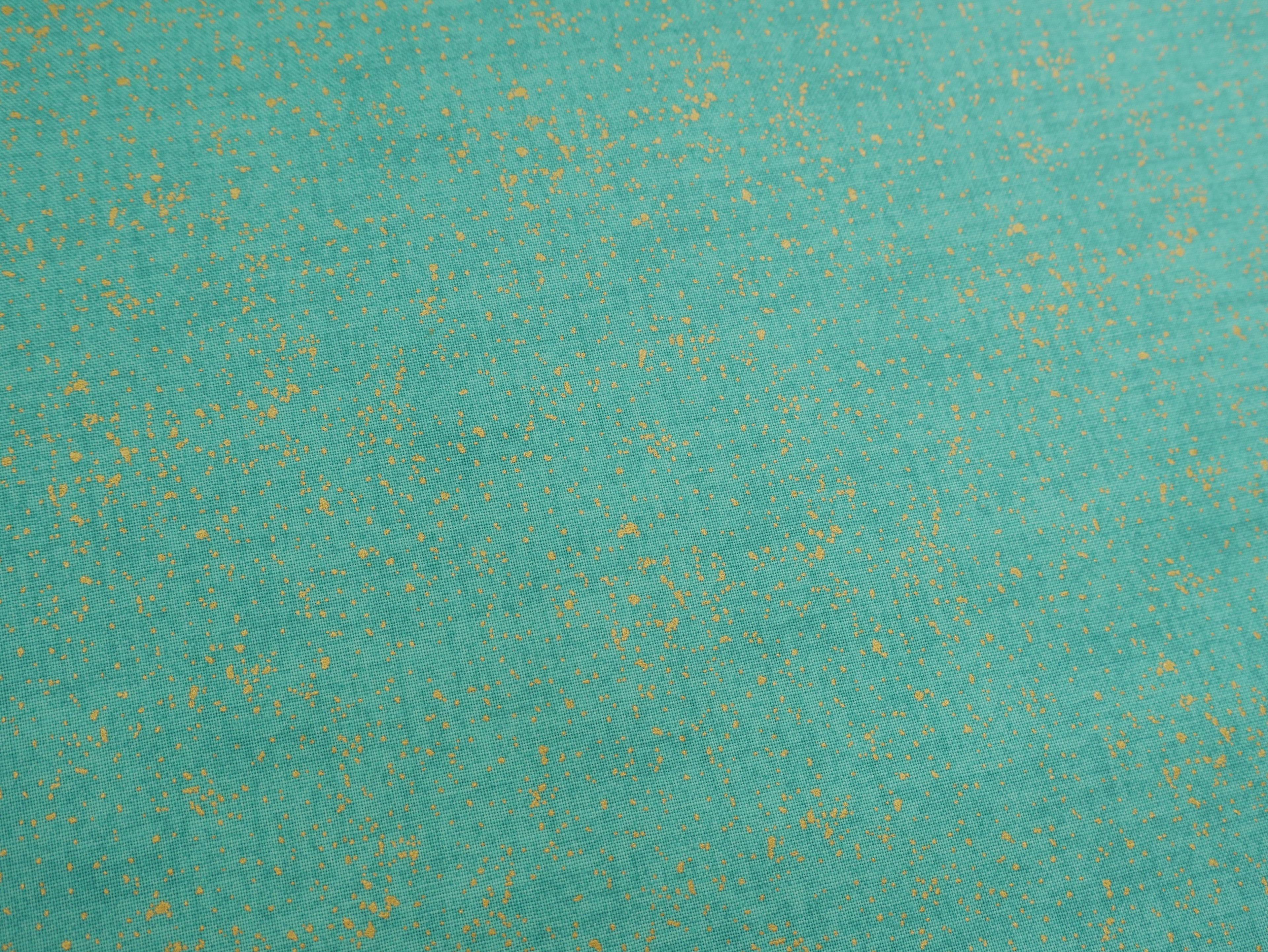 Metallic Linen Texture Print Cotton in Turquiose, £14.00 pm-Cotton-Flying Bobbins Haberdashery