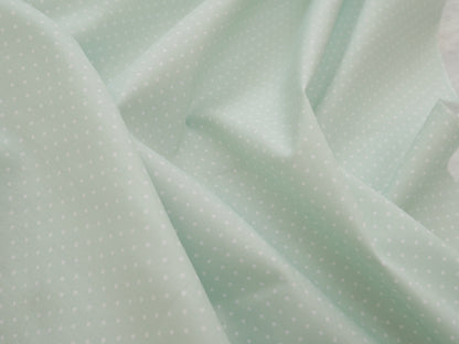 Pin-Spot Printed Cotton, Mint £8.50 p/m-Fabric-Flying Bobbins Haberdashery