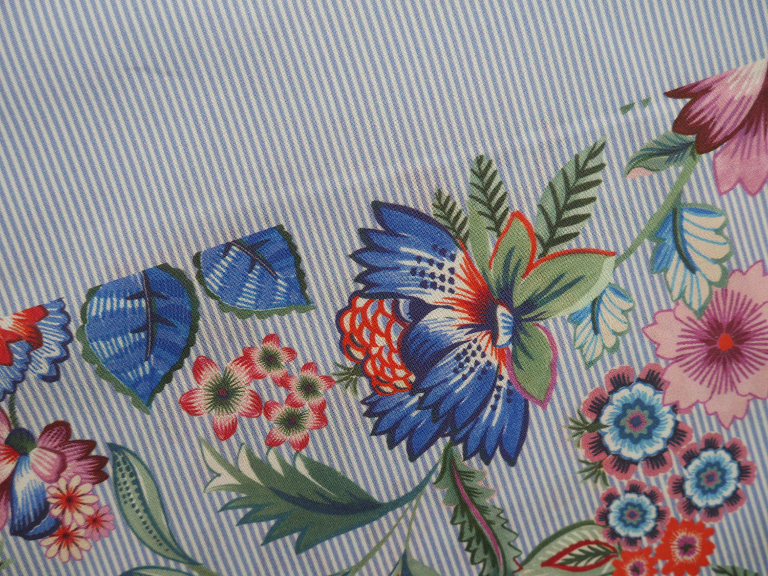 Floral Border Stripe Cotton, £15.80 pm-Viscose-Flying Bobbins Haberdashery