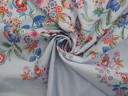 Floral Border Stripe Cotton, £15.80 pm-Viscose-Flying Bobbins Haberdashery