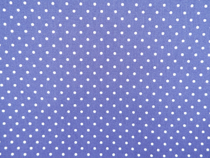 Pin-Spot Printed Cotton, Cobalt £8.50 p/m-Fabric-Flying Bobbins Haberdashery