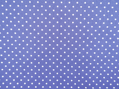 Pin-Spot Printed Cotton, Cobalt £8.50 p/m-Fabric-Flying Bobbins Haberdashery