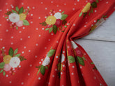 REMNANT - Amelia Posy in Red x 1.0m-Cotton-Flying Bobbins Haberdashery