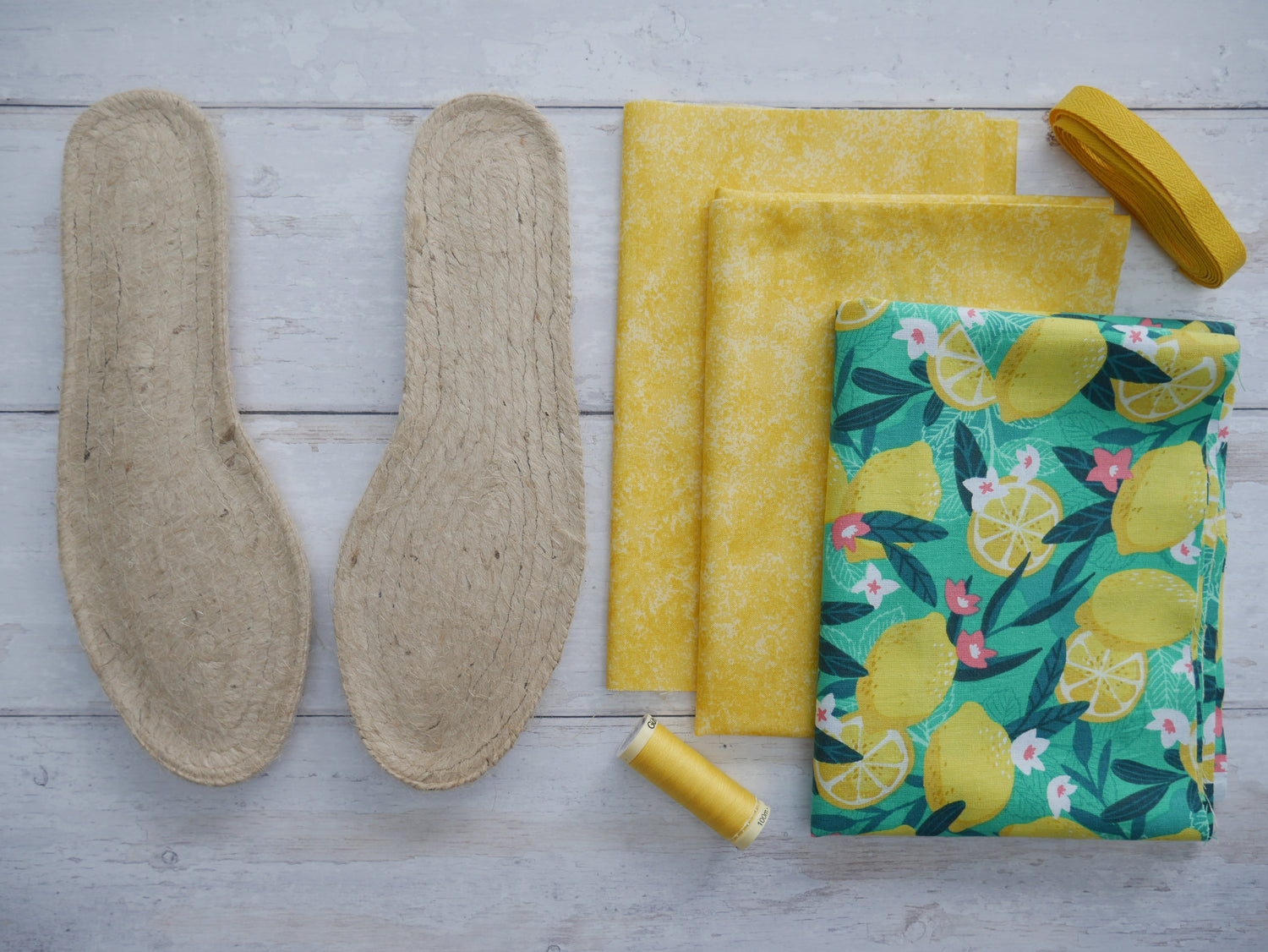 Espadrilles Kit - Lemons-Flying Bobbins Haberdashery