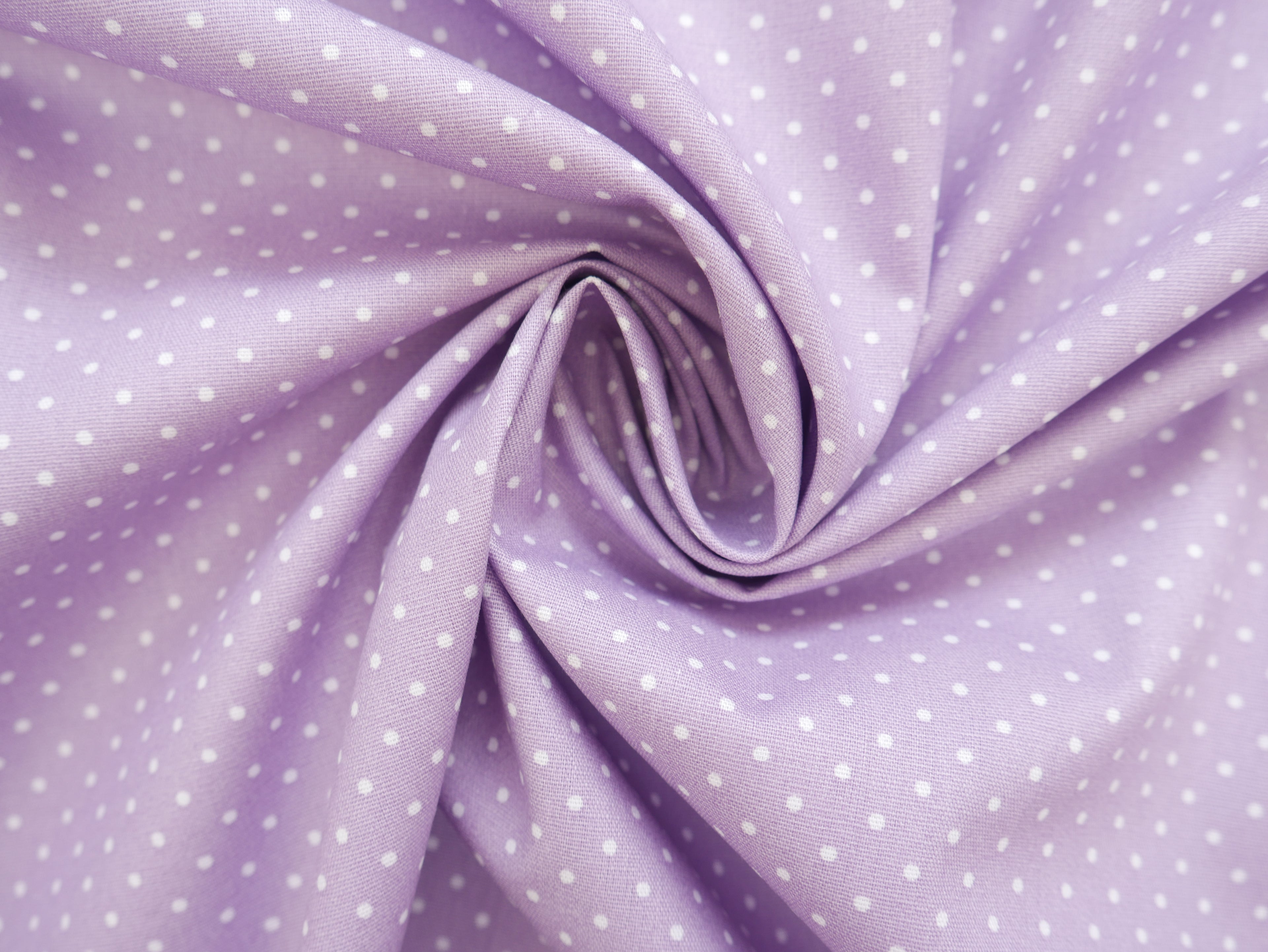 Pin-Spot Printed Cotton, Lilac £8.50 p/m-Fabric-Flying Bobbins Haberdashery