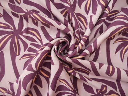 Palms Print Viscose Challis in Lilac £12.50 p/m-Viscose-Flying Bobbins Haberdashery