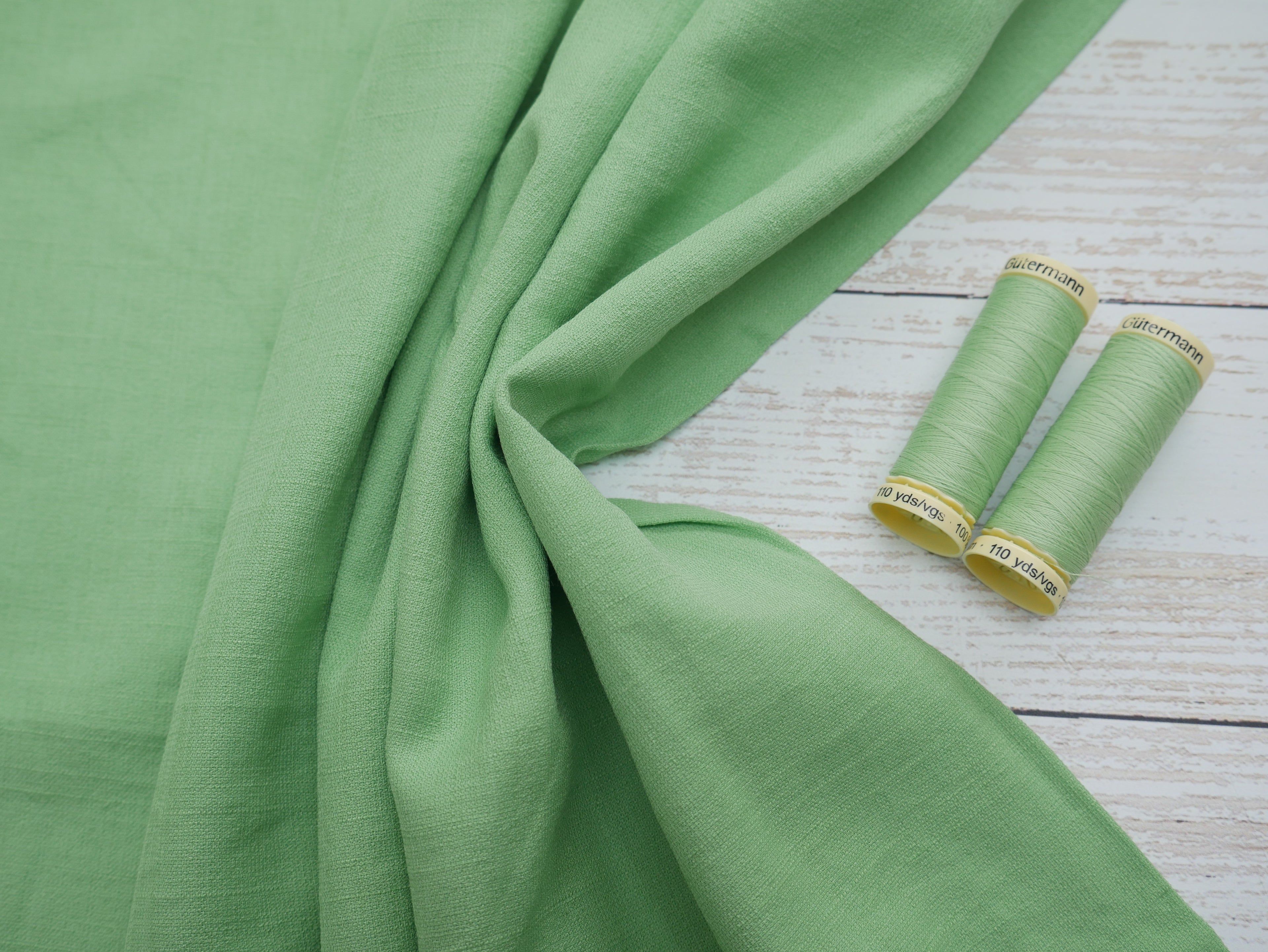 Slub Rayon in Lime £10.00 p/m-Viscose-Flying Bobbins Haberdashery