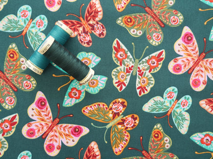 &quot;Tossed Butterflies&quot; by Three Wishes, £12.00pm-Cotton-Flying Bobbins Haberdashery