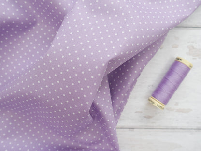 Pin-Spot Printed Cotton, Lilac £8.50 p/m-Fabric-Flying Bobbins Haberdashery