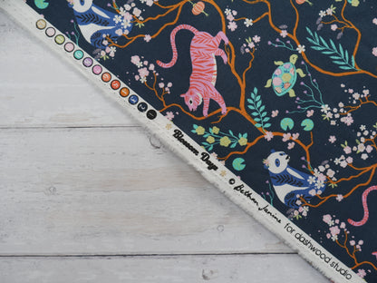 Blossom Days by Dashwood Studios, Tigers in Midnight, £14.20 pm-Cotton-Flying Bobbins Haberdashery