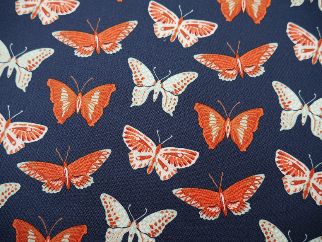 Flutter Printed Cotton by Juliana Tipton, £14.00 p/m-Cotton-Flying Bobbins Haberdashery