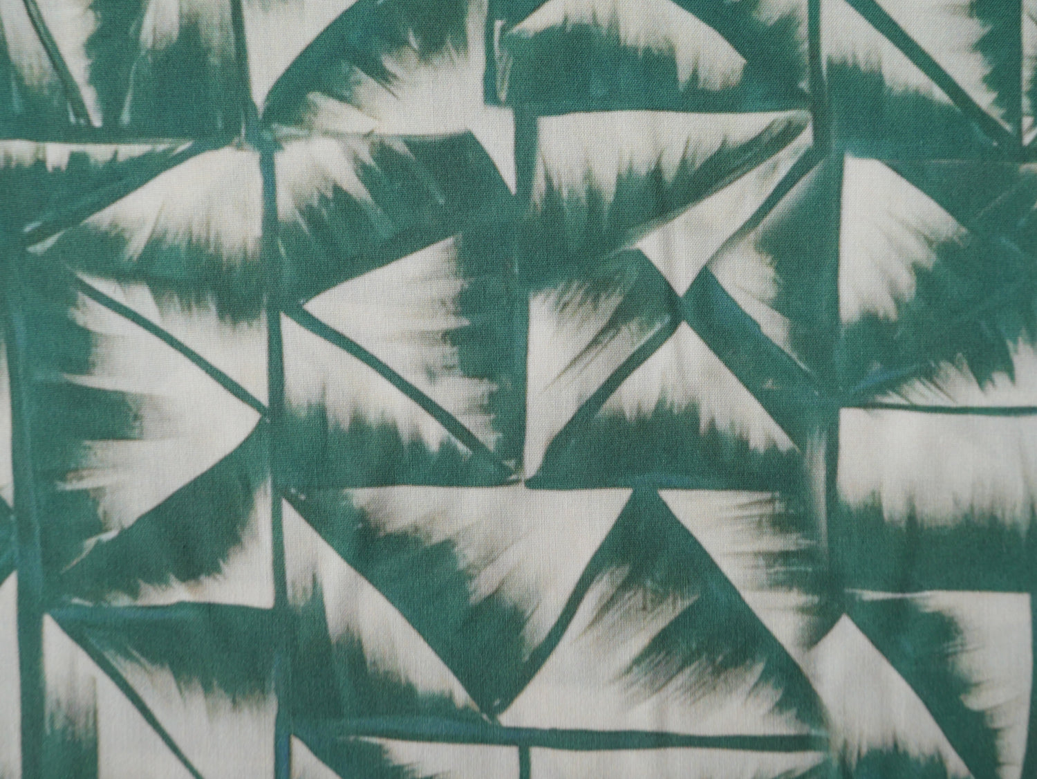 Geometric Print Viscose Challis in Green £12.50 p/m-Viscose-Flying Bobbins Haberdashery