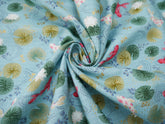 REMNANT - Makower Printed Cotton, Kasumi Koi in Blue x 0.7m-Cotton-Flying Bobbins Haberdashery