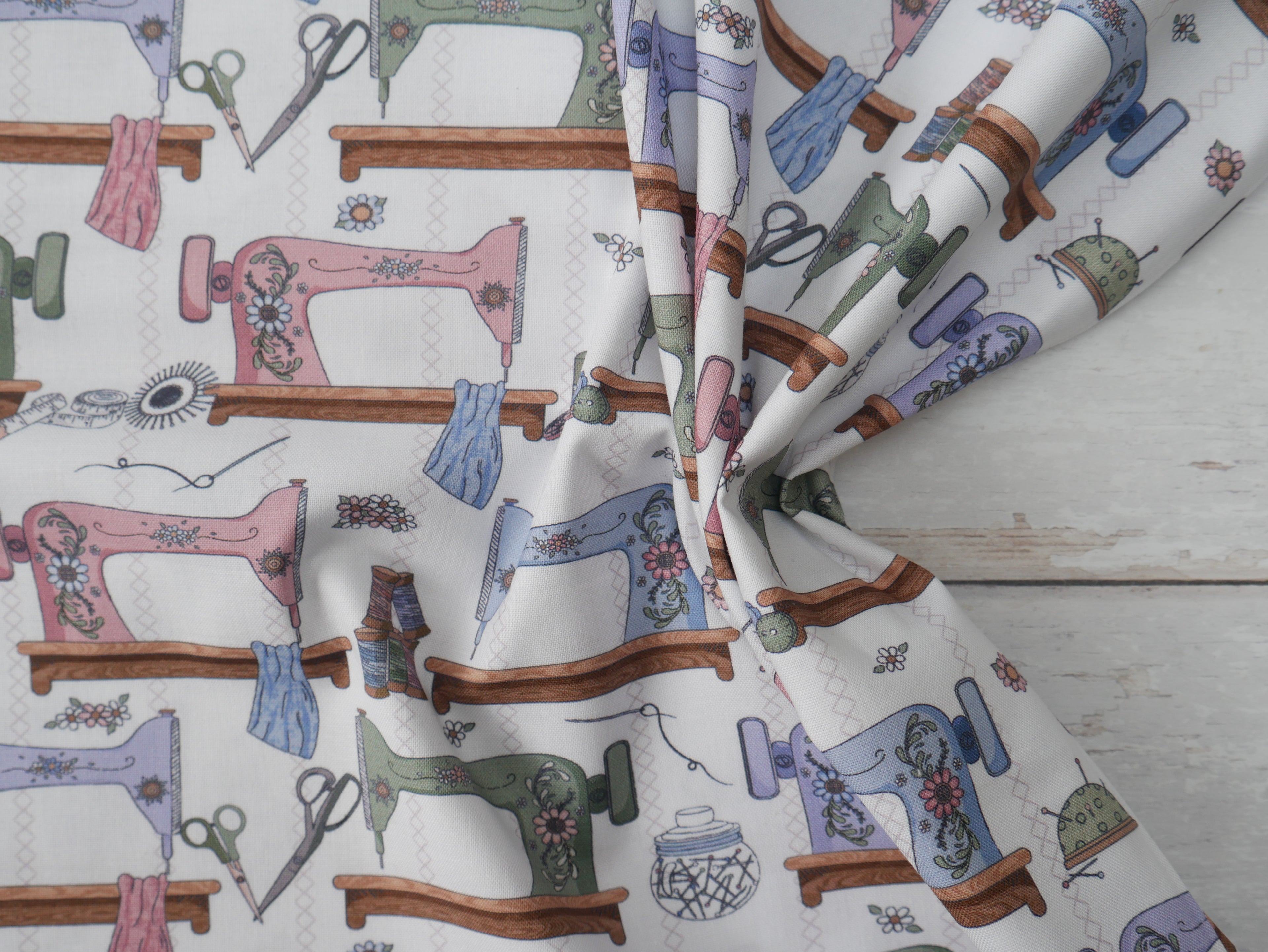 Seamstress Studio Sewing Table Cotton by The Craft Cotton Company, £8.00 p/m-Cotton-Flying Bobbins Haberdashery