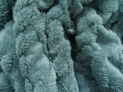 Double Fur Cable Fleece in Petrol, £10.50 p/m-Fleece-Flying Bobbins Haberdashery