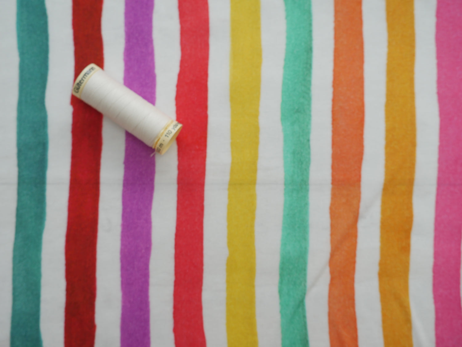 Bright Stripe Viscose Challis, £15.80 p/m-Fabric-Flying Bobbins Haberdashery