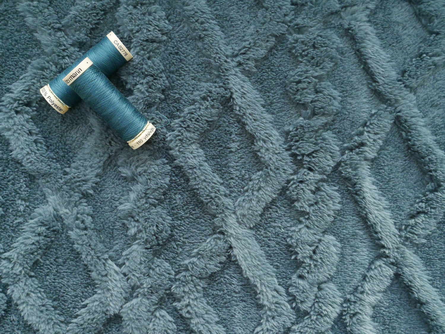 Double Fur Cable Fleece in Petrol, £10.50 p/m-Fleece-Flying Bobbins Haberdashery