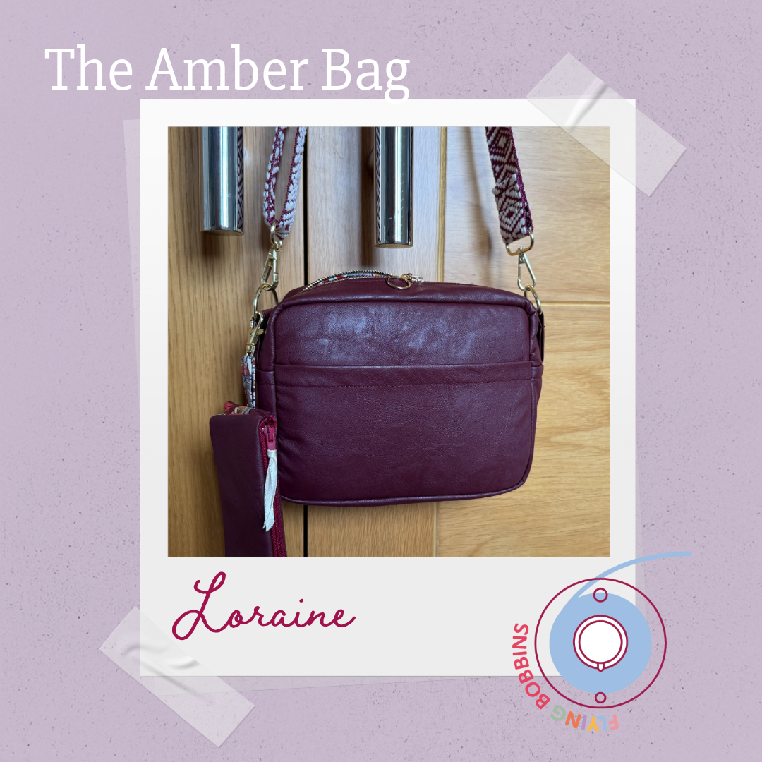 The Flying Bobbins Amber Cross-Body Bag Making Kit - Burgundy-Sewing Kit-Flying Bobbins Haberdashery