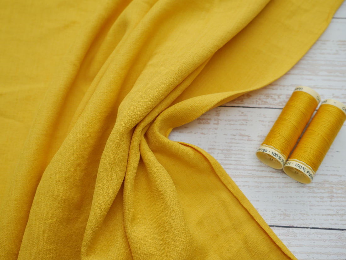 Slub Rayon in Lemon £10.00 p/m-Viscose-Flying Bobbins Haberdashery