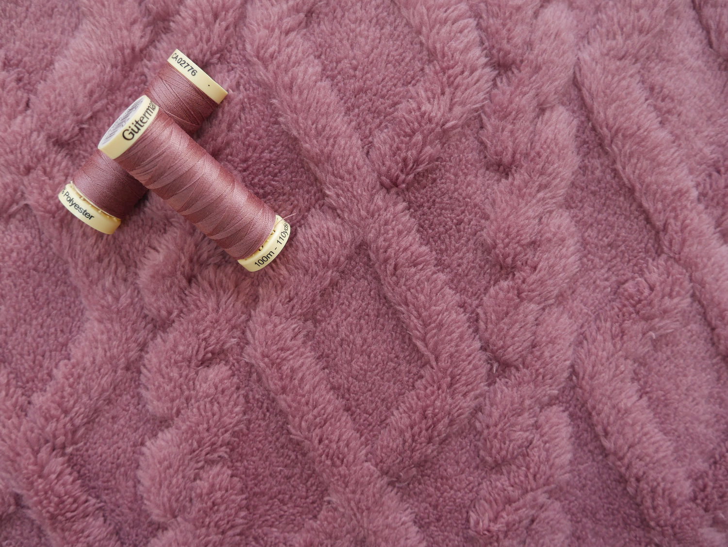 Double Fur Cable Fleece in Mauve Rose, £10.50 p/m-Fleece-Flying Bobbins Haberdashery