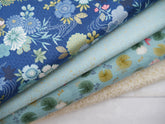 REMNANT - Makower Printed Cotton, Kasumi Koi in Blue x 0.7m-Cotton-Flying Bobbins Haberdashery
