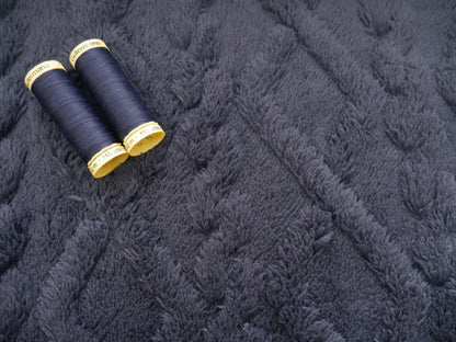 Double Fur Cable Fleece in Dark Jeans, £10.50 p/m-Fleece-Flying Bobbins Haberdashery