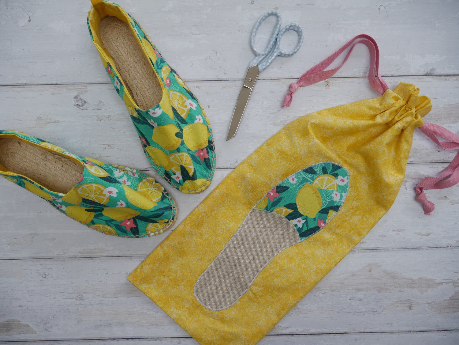 Espadrilles Kit - Lemons-Sewing Kit-Flying Bobbins Haberdashery